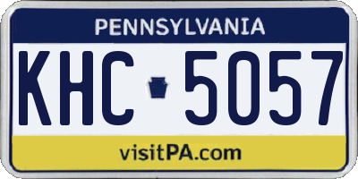 PA license plate KHC5057