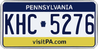 PA license plate KHC5276