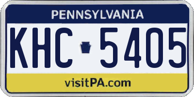 PA license plate KHC5405