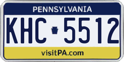 PA license plate KHC5512