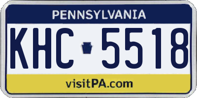 PA license plate KHC5518