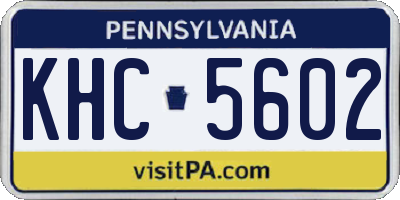 PA license plate KHC5602