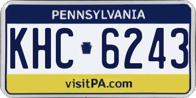 PA license plate KHC6243