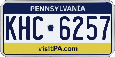 PA license plate KHC6257
