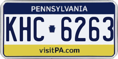 PA license plate KHC6263