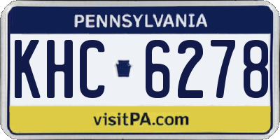 PA license plate KHC6278