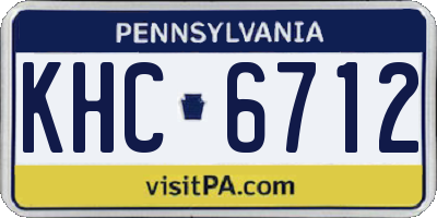 PA license plate KHC6712