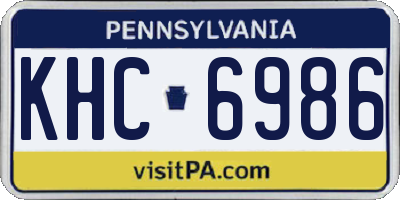 PA license plate KHC6986