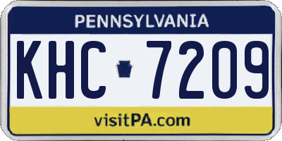 PA license plate KHC7209