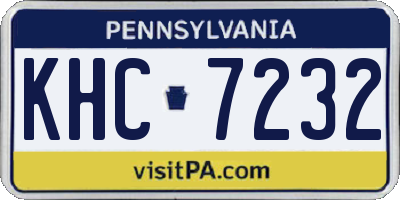PA license plate KHC7232