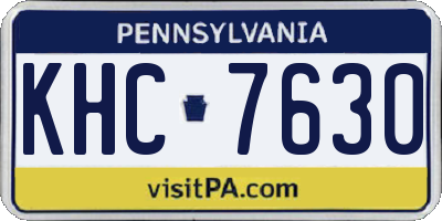 PA license plate KHC7630