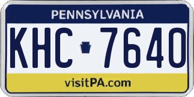 PA license plate KHC7640