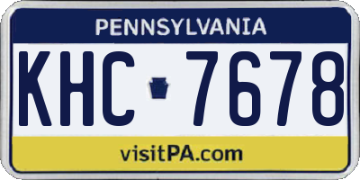 PA license plate KHC7678