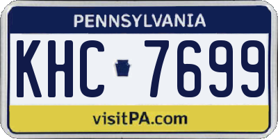 PA license plate KHC7699