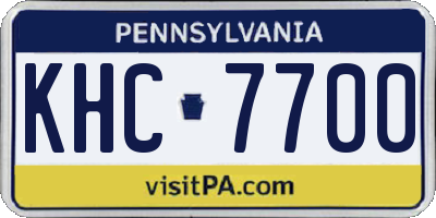 PA license plate KHC7700