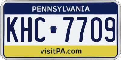 PA license plate KHC7709