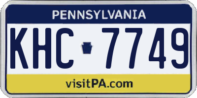 PA license plate KHC7749