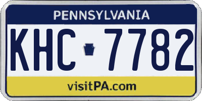 PA license plate KHC7782
