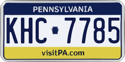 PA license plate KHC7785