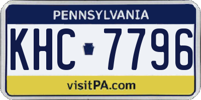 PA license plate KHC7796