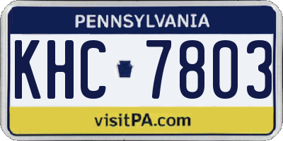PA license plate KHC7803