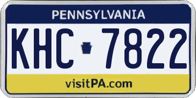PA license plate KHC7822