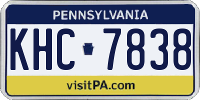 PA license plate KHC7838