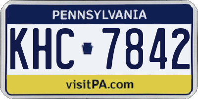 PA license plate KHC7842
