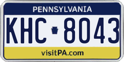 PA license plate KHC8043