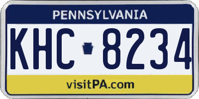 PA license plate KHC8234