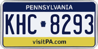 PA license plate KHC8293