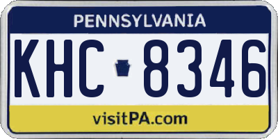 PA license plate KHC8346
