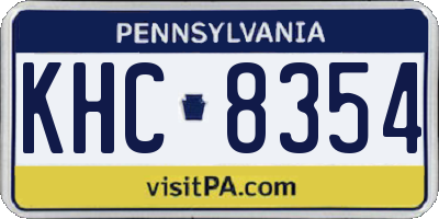 PA license plate KHC8354