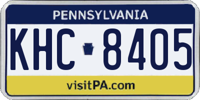 PA license plate KHC8405
