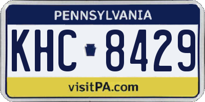 PA license plate KHC8429