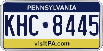 PA license plate KHC8445