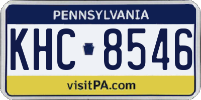 PA license plate KHC8546
