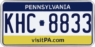 PA license plate KHC8833