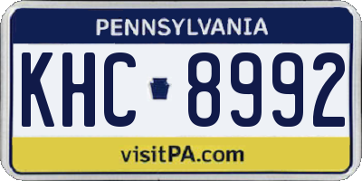 PA license plate KHC8992