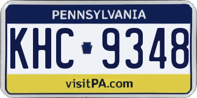 PA license plate KHC9348