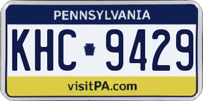 PA license plate KHC9429