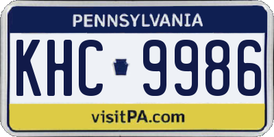 PA license plate KHC9986