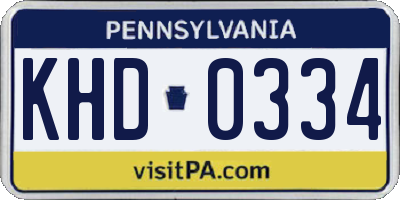 PA license plate KHD0334