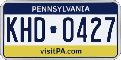 PA license plate KHD0427