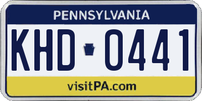PA license plate KHD0441