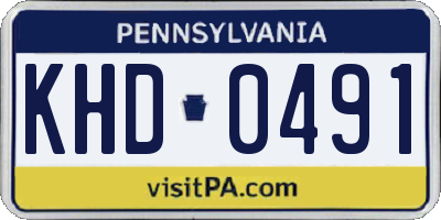 PA license plate KHD0491