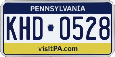PA license plate KHD0528