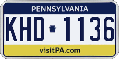 PA license plate KHD1136