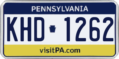 PA license plate KHD1262