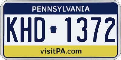PA license plate KHD1372